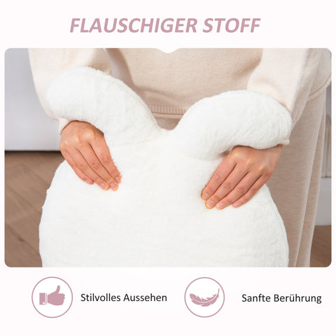 Rootz Upholstered Chair with Rabbit Ears - Rollable Desk Chair - Rotatable Office Chair - Synthetic Fur - 45cm x 52cm x 82-90cm