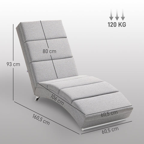 Rootz Upholstery Armchair - Relaxation Chair - Comfy Lounge Chair - Maximum Comfort - 160.5cm x 60.5cm x 93cm - Grey