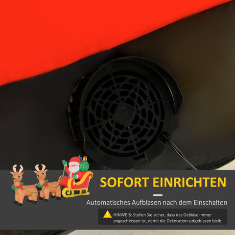 Rootz Inflatable Santa Claus - Christmas Decoration - LED Lights - Weatherproof Polyester - 240cm x 57cm x 112cm - Outdoor and Indoor Use