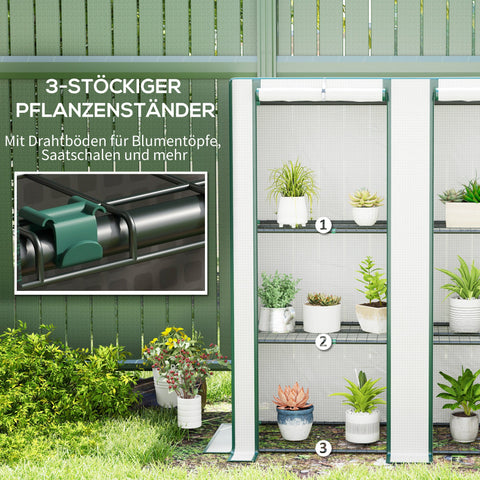 Rootz Mini-Greenhouse - Plant Shelter - Portable Greenhouse - UV Resistant - 144 x 48 x 152 cm - Perfect for Small Gardens