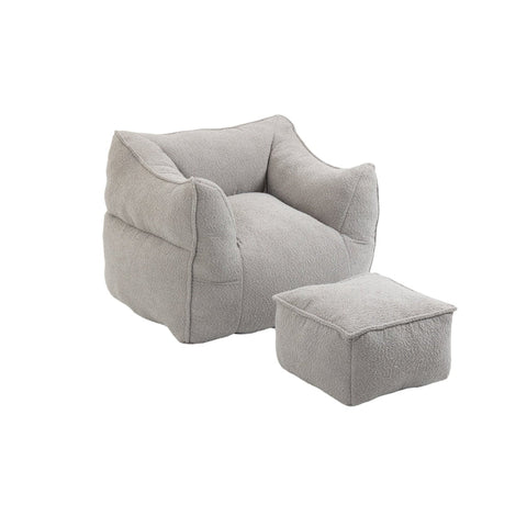 Rootz Comfortable Bouclé Bean Bag - Memory Foam Chair - Soft Seating - Unmatched Comfort - 91x83x66cm