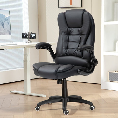 Rootz Executive Chair - Office Chair - Desk Chair - Faux Leather - Adjustable Height - Rocker Function - 60cm x 69cm x 111-121cm