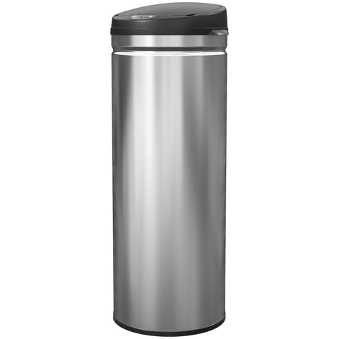 Rootz 50L Sensor Waste Bucket - Touch-Free Bin - Auto-Opening Trash Can - Hygienic & Durable - 30.5cm x 30.85cm - Stainless Steel - Soft-Close - Silver