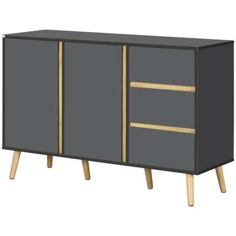 Rootz Sideboard - Scandinavian Storage Cabinet - Modern Cupboard - E1 Chipboard - 120 x 40 x 80cm Grey