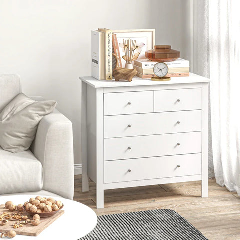 Rootz Chest Of Drawers - Sideboard - Quiet Opening/closing - Anti-tip - Chipboard - White - 79 x 39.5 x 80.5 cm