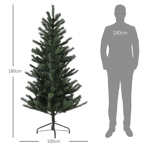 Rootz Christmas Tree - Artificial Pine - Flame Retardant Branches - Sturdy Steel Base - Green - Ø100cm x 180cm