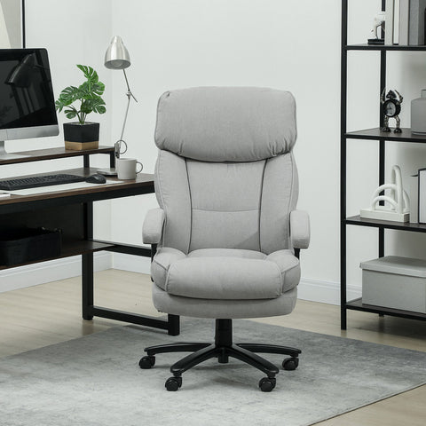 Rootz Large High Office Chair - Desk Armchair - Ergonomic Seating - 200kg Capacity - Grey - 68.5cm x 79cm x 117-125cm