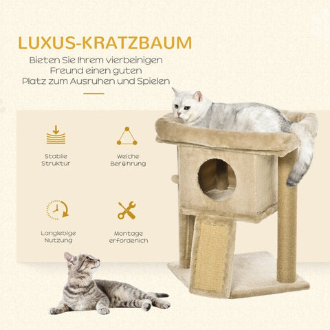 Rootz Cat Scratching Post - Cat Play Station - Cat Rest Station - Ultimate Play - Claw Sharpening - High-Quality Construction - 40W x 40D x 57H cm