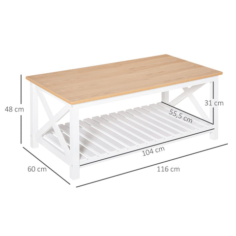 Rootz Side Table - Coffee Table - Living Room Table - Stable & Stylish - 116cm x 60cm x 48cm