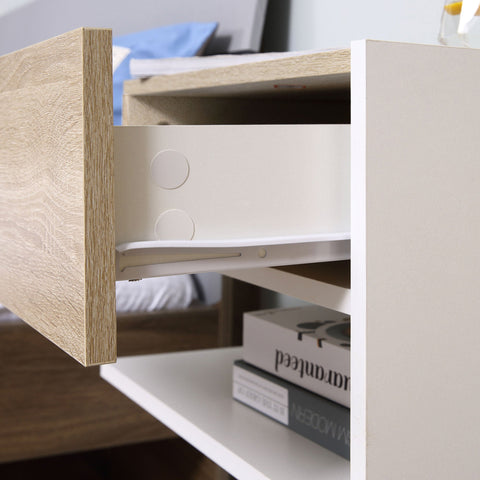 Rootz 2-Piece Wall Bedside Tables - Night Dresser - Side Table - Space Saving - 46 x 30 x 30 cm