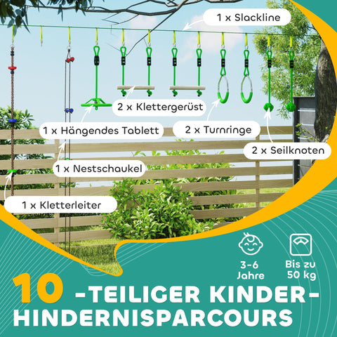 Rootz Climbing Rope Set - Rope Kit - Climbing Facilities - Muscle Strengthening - 1000 x 5 x 0.18 cm