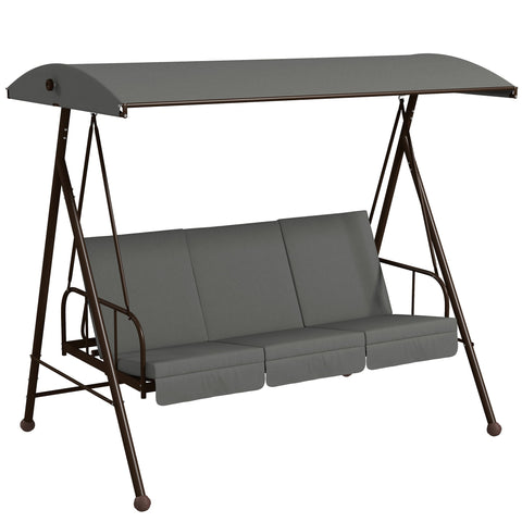 Rootz Garden Swing - Lying Swing - Convertible Hammock - Maximum Comfort - Steel & Polyester - 203cm x 120cm x 174cm