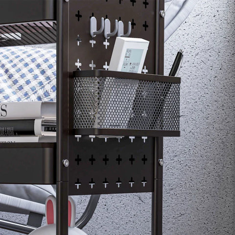 Rootz Multi-purpose Trolley - Kitchen Trolley - 3 Shelves - 4 Wheels - Black - 53.5 cm x 30.5 cm x 75 cm