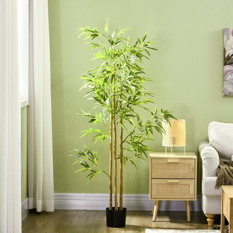 Rootz Artificial Bamboo Plant - Faux Houseplant - Decorative Greenery - Easy Care - 180cm x Ø15cm x 14cm Cement Pot