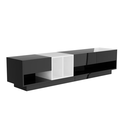 Rootz Elegant TV Cabinet - High Gloss Unit - Modern Stand - Generous Storage - 190L x 40W x 42H cm