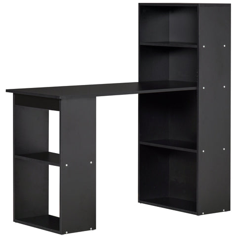 Rootz Computer Desk with Bookshelf - Office Desk - Workspace Desk - Multi Storage - 120L x 55W x 120H cm