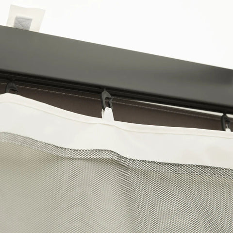 Rootz Replacement Gazebo Net - Mesh Curtain - Garden Gazebo Fly Net - Curtain with Zippers - Polyester - Black - 352cm x 207cm