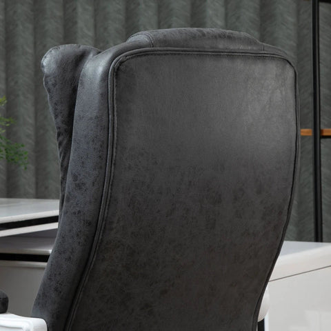 Rootz Office Chair - Swivel Chair With Reclining Function - Footrest - Height Adjustment - Desk Chair - Microfiber - Plastic - Metal - Nylon - Black + Dark Gray - 63 x 71 x 110-118 cm