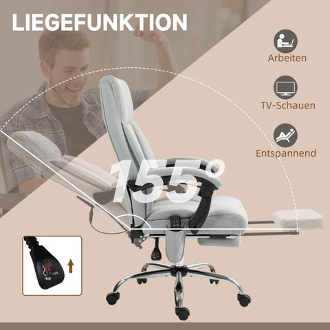 Rootz Massage Office Chair - Executive Chair - Computer Desk Chair - Vibrating Massage - Lumbar Heating - Ergonomic Design - 65cm x 74cm x 119cm