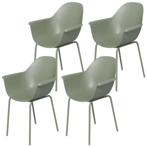 Rootz Set Of 4 Garden Chairs - Outdoor Chairs - Modern Design - Garden Furniture - Garden Dining Chairs - Green - 59 cm x 55 cm x 84 cm