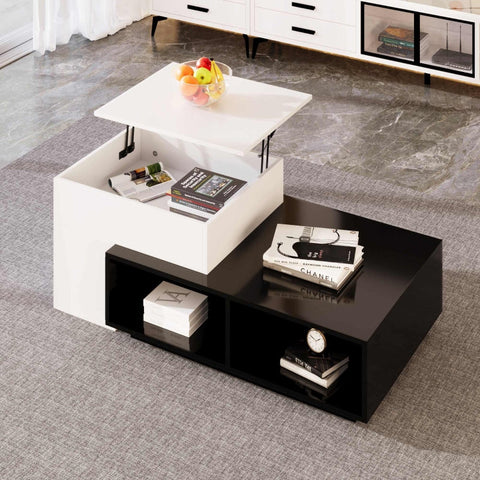 Rootz Lifting Coffee Table - Adjustable Height Table - Versatile Lift Top Table - Hidden Storage - 115L x 50W x 43H cm