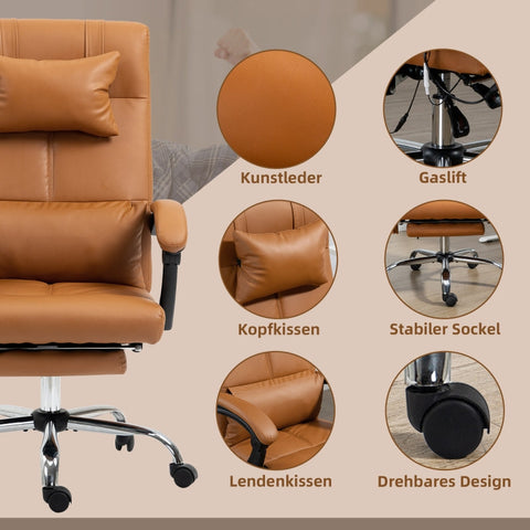 Rootz Massage Office Chair - Task Chair - Desk Chair - Faux Leather - 66cm x 67cm x 115-123cm