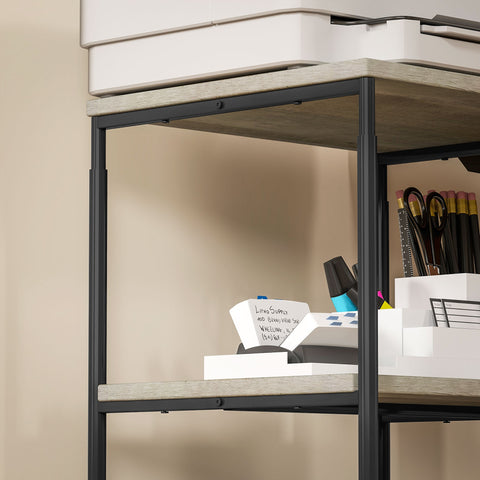 Rootz 3 Level Printer Stand - Mobile Printer Table - Adjustable Printer Holder - Height Adjustable - 39cm x 34.5cm x 72.5/81.5cm