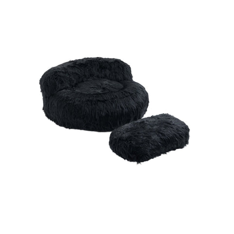 Rootz Bean Bag with Ottoman - Fluffy Seating - Cozy Chair - High Quality Foam - 108x103x58cm
