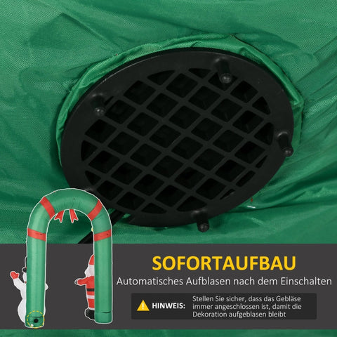 Rootz Inflatable Archway with Santa Claus and Snowman - Christmas Decoration - Holiday Inflatable - LED Lighting - Quick Setup - Space-Saving Storage - 198cm x 80cm x 245cm