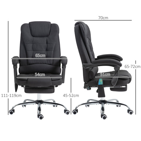 Rootz Ergonomic Office Chair - Desk Chair - Massage Armchair - Full Recline & Heat - 65W x 138D x 98-104H cm