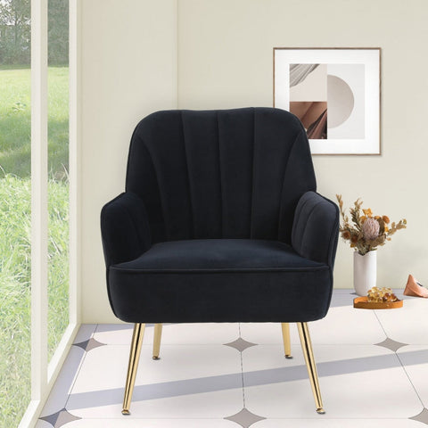 Rootz Velvet Leisure Seats - Comfortable Lounge Chairs - Modern Relaxation Chairs - Skin-Friendly Velvet - 64cm x 72.8cm x 77.9cm