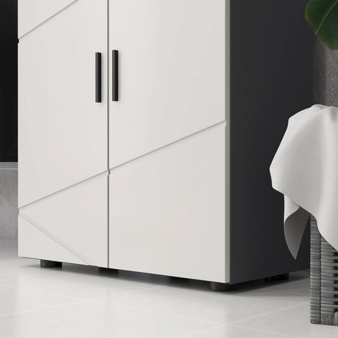 Rootz Bathroom Cabinet - Bathroom Chord - Storage Cupboard - Adjustable Shelves - 25kg Load Capacity - 60cm x 30cm x 82cm - Grey