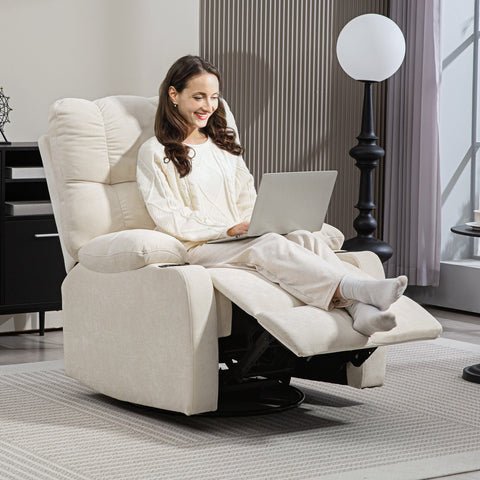 Rootz Relaxation Armchair with Footrest - Reclining Chair - Rotatable Seat - Comfort Up to 150kg - 88x96x108cm