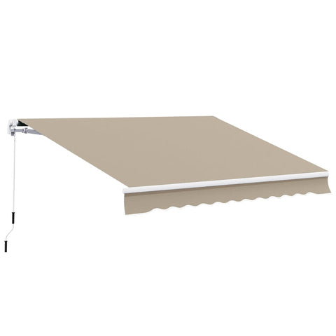 Rootz Folding Arm Awning - Adjustable Clamp Awning - Patio Awning - Sun Protection - Easy Operation - Weather-Resistant - 395cm x 300cm - Beige