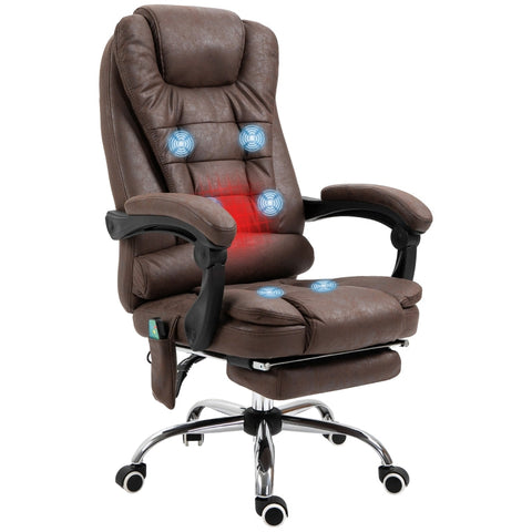 Rootz Massage Office Chair - Swivel Chair - Heated Massage Points - 135° Backrest - Microfiber Fabric - 65cm x 70cm x 119cm