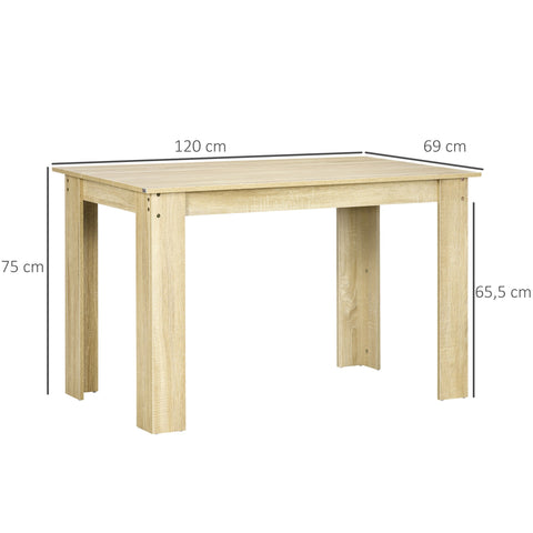 Rootz Dining Table - Kitchen Table - Modern Design - Large 4-6 Person Plateau - Stylish Brown Finish - 120L x 69B x 75H cm