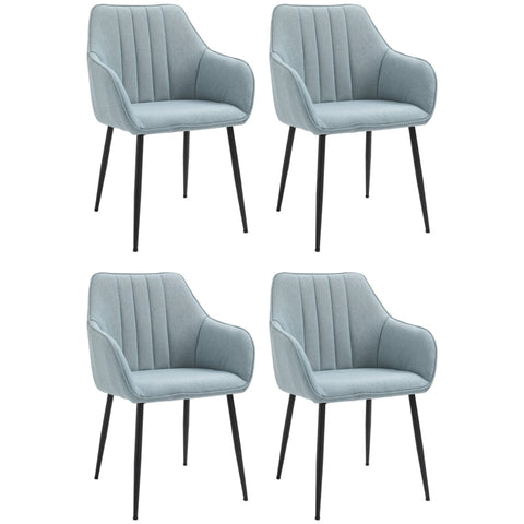 Rootz Set of 4 Upholstered Chairs - Dining Chairs - Scandinavian Chairs - Ergonomic Comfort - 59.5L x 56.5W x 81H cm