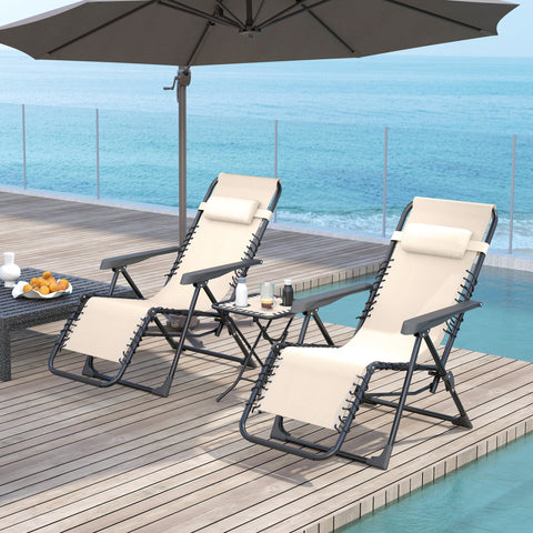 Rootz 3 Piece Garden Lounger Set - Sun Lounger - Relaxation Chairs - Adjustable Comfort - 90x65x110 cm - Brown and Black