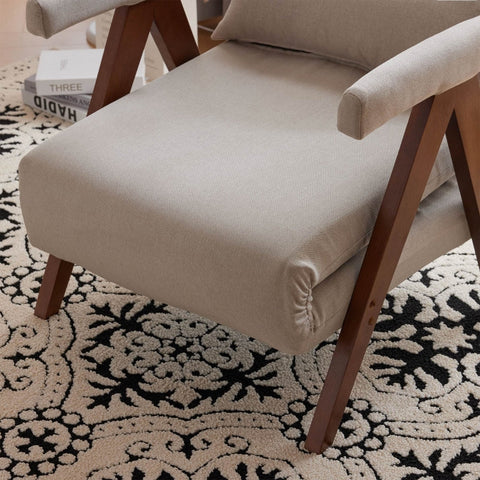 Rootz Sofa Bed - Convertible Couch - Reclining Sofa - 6 Adjustable Positions - Linen Fabric - 64L x 74W x 81H cm