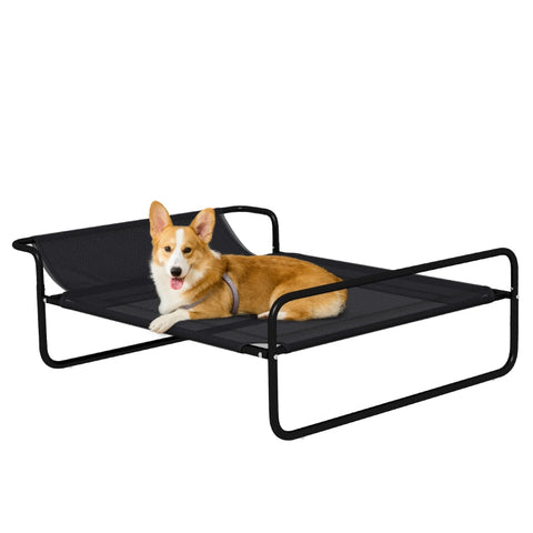 Rootz Cozy Dog Bed - Pet Lounger - Elevated Pet Cot - Breathable Mesh - 91L x 69W x 29H cm