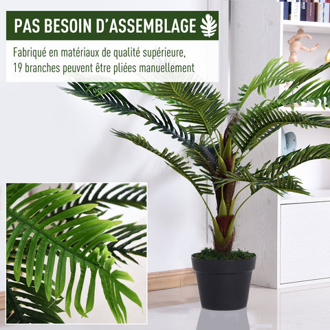 Rootz Artificial Palm Tree - Fake Tree - Plastic Tree - Realistic Look - 125cm x 120cm x 123cm