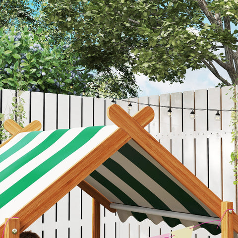 Rootz Sandpit with Sun Protection - Playhouse Design - Kids Sandbox - Solid Wood - 124cm x 116cm x 146cm