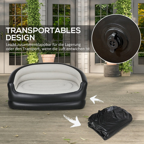 Rootz Inflatable Sofa Air Chair - Blow-Up Couch - Portable Lounge - Ultimate Comfort - Durable Plastic - Easy Storage - 138cm x 87cm x 71cm