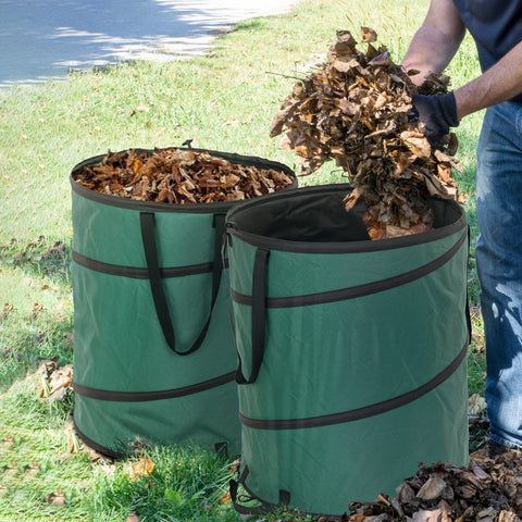 Rootz 2x160L Garden Waste Bags - Leaf Bags - Yard Cleanup Bags - Waterproof Oxford Fabric - Ø55 x 65H cm