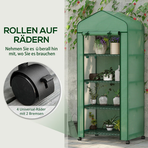 Rootz Foil Greenhouse - Mini Greenhouse - Plant House - Cold Frame - Weatherproof - 69 x 50 x 165 cm