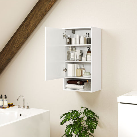 Rootz Wall-Mounted Bathroom Cabinet - Wall Cabinet - Adjustable Shelves - Maximize Storage - 40cm x 27cm x 77cm
