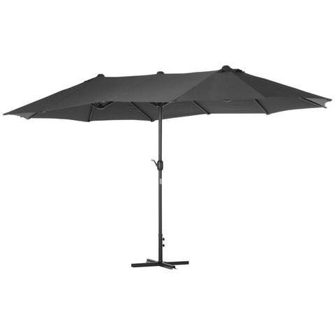 Rootz XXL Garden Parasol - Outdoor Screen - Sunshade Umbrella - Optimal Sun Protection - 4.6m x 2.7m x 2.4m - Steel Mast - High-Tight Polyester - Grey
