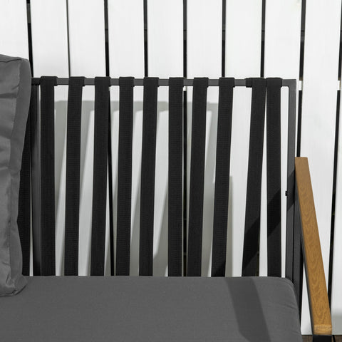 Rootz 4-Part Garden Furniture Set - Patio Sofa & Armchairs - Outdoor Lounge Set - Comfort Seating - Sofa 114x70x78cm, Armchair 66x71.5x78cm, Table 80.5x47.5x39cm