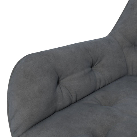 Rootz Office Chair - Desk Chair - Computer Chair - Height Adjustable - Velvety Polyester - Velvet Look - Gray - 60W x 61D x 81-91H cm