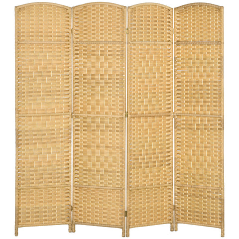 Rootz 4 Panel Paravent - Room Divider - Privacy Screen - No Assembly Needed - 180 x 1.7 x 180 cm Pine Wood
